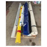 Pallet of barrier and rolls of plastic