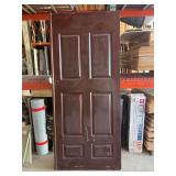 36” x 84”. Has dings and scratches.