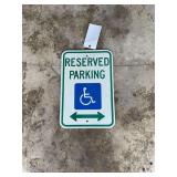 Reserved parking sign 18in x 12in