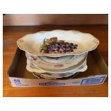 Assorted Decorative Serving Plates with Floral and Fruit Motifs, Set of 8