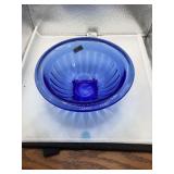 Hazel-Atlas Cobalt Blue Depression Glass Mixing Bowl 3” T x 6 1/2” Diameter