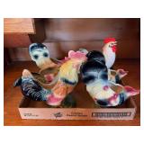 Ceramic Rooster Planters Assortment
