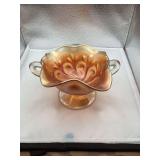 Dugan “Question Mark” Marigolds Carnival Glass Dish