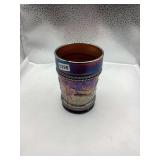 Dugan Carnival Glass Peacock at The Fountain Tumbler