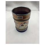Dugan Diamond Carnival Glass Beaded Stuck & Rushes Tumbler