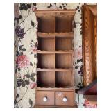 Wooden Wall Shelf with Drawers