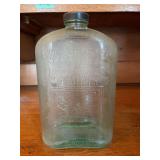 Glass Water Bottle with Embossed Waterfall Design