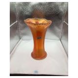 Vintage Marigold Carnival Glass Vase