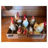 Ceramic Rooster Figurine Assortment