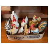 Assorted Decorative Ceramic Chicken Figurines