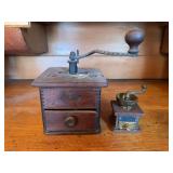 Coffee Grinder, with Miniature Salesman Sample Grinder