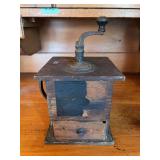 Wooden Coffee Grinder with Drawer, over 100 years old