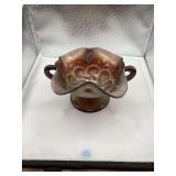 Dugan Carnival Glass Bowl ”Question Marks” Pattern