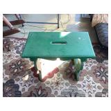 Painted Wooden Foot Stool with Handle