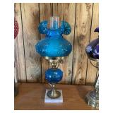 Fenton Colonial Blue Student Lamp