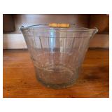 Pressed Glass Bucket with Wire Bail Handle