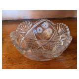 Cut Glass Bowl with Floral Design