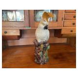 Ceramic Cockatoo Figurine on Tree Base