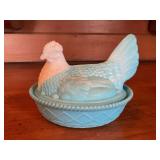 Blue Hen on Nest Covered Dish