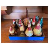 Collection of Decorative Ceramic Chicken Figurines