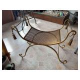 Metal Frame Stool with Woven Seat