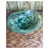 Decorative Art Glass Centerpiece Bowl 12” Diameter x 4 1/2” T