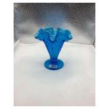 Fenton Colonial Blue Hobnail Vase 4”