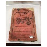 McCormick Deering Farmall-H Tractor Instruction Manual