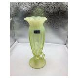 Dugan Opalescent Vaseline Glass Twig Vase