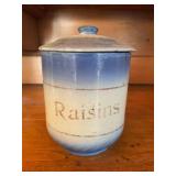 Raisins Stoneware Jar with Lid