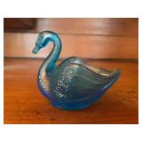 Fenton Blue Glass Swan Figurine