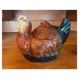 Ceramic Chicken-Form Covered Container
