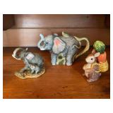 Figural Ceramic Elephant Grouping