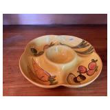 Ceramic Divided Serving Dish with Vegetable Motif