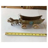 Metal Horse Drawn Covered Wagon Toy