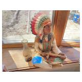 Decorative Figurine and Glass Vase