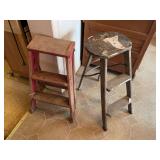 Two Wooden Step Stools