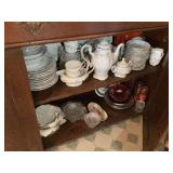 Porcelain Dinnerware and Glassware Assortment