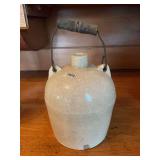 Stoneware Jug with Wire and Wood Handle