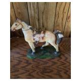 Painted Horse Figurine with Saddle Decoration