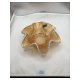 Dugan Carnival Glass Bowl Petal & Fan Pattern