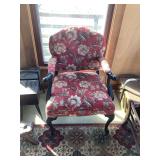 Upholstered Armchair with Floral Design