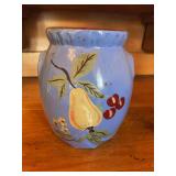 Hand-Painted Stoneware Jar with Lid
