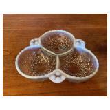 Fenton Hobnail Pattern Glass Divided Serving Dish