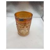 Dugan-Diamond Carnival Glass Tumbler in the maple leaf pattern