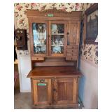 Bakers Cabinet with Glass Front Doors