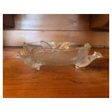 Clear Glass Bowl with Bird Accents