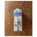 Wall-Mounted Coffee Grinder with Delft-Style Ceramic Hopper