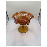 Fenton Marigold Carnival Glass Compote Bowl