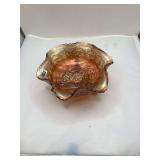 Fenton Carnival Glass Footed Bowl with Iridescence